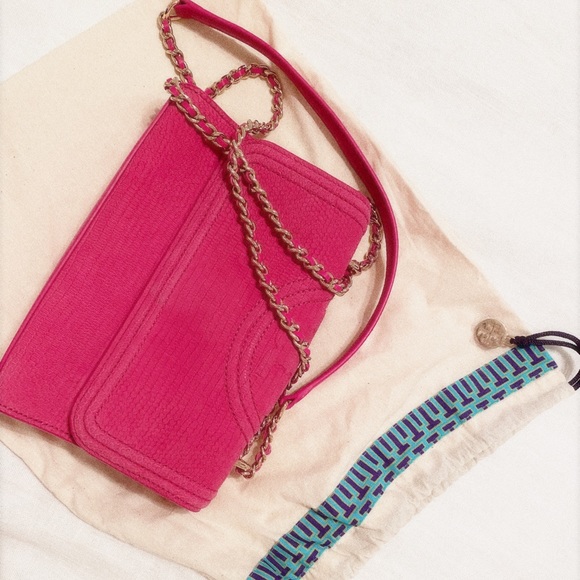 Tory Burch Pink Suede Purse - Picture 4 of 8